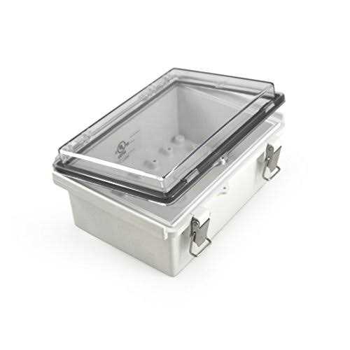 Watertight Enclosure | Hinged & Latching Lid | UL Listed | 6.7” x 10.63” x 4.33 | 35mm DIN Rail Included | NEMA 4X Electrical Box | Model EKM-172711 - Inhomebuy