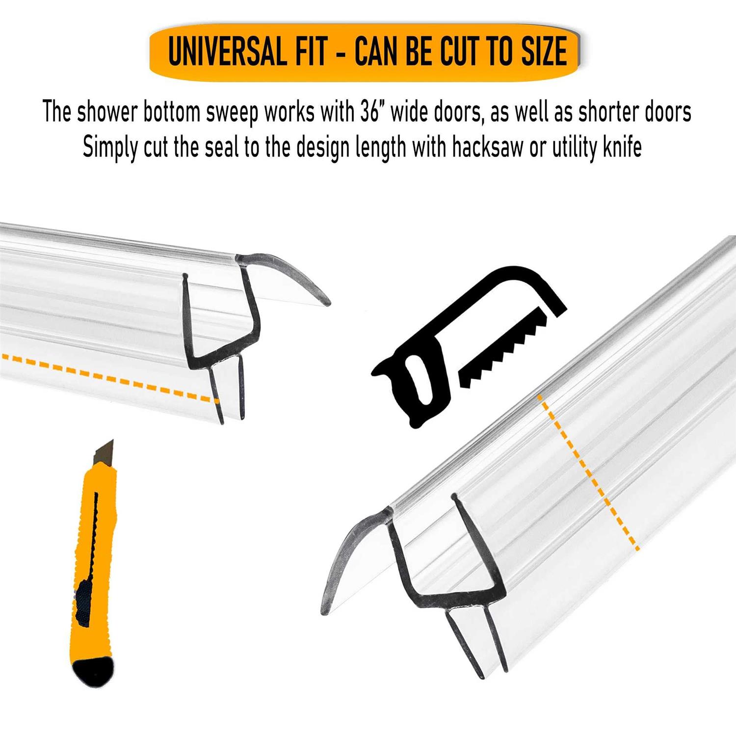 Eatelle Frameless Shower Door Bottom Seal with Drip Rail - Inhomebuy
