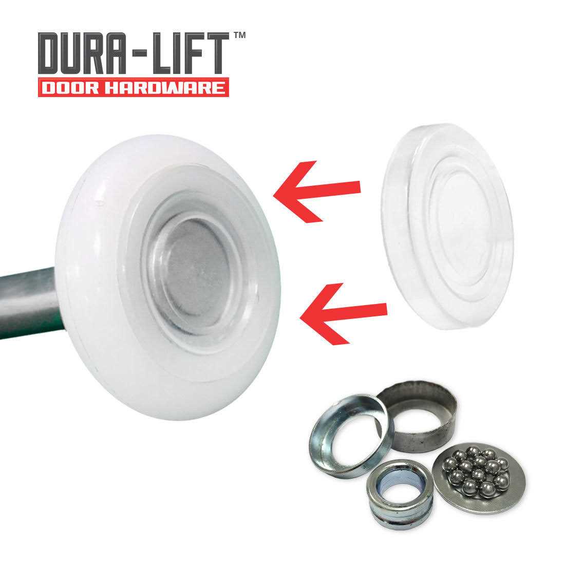 DURA-LIFT Ultra-Life MAX 2 Sealed 6200ZZ Bearing Nylon Garage Door Roller - Inhomebuy