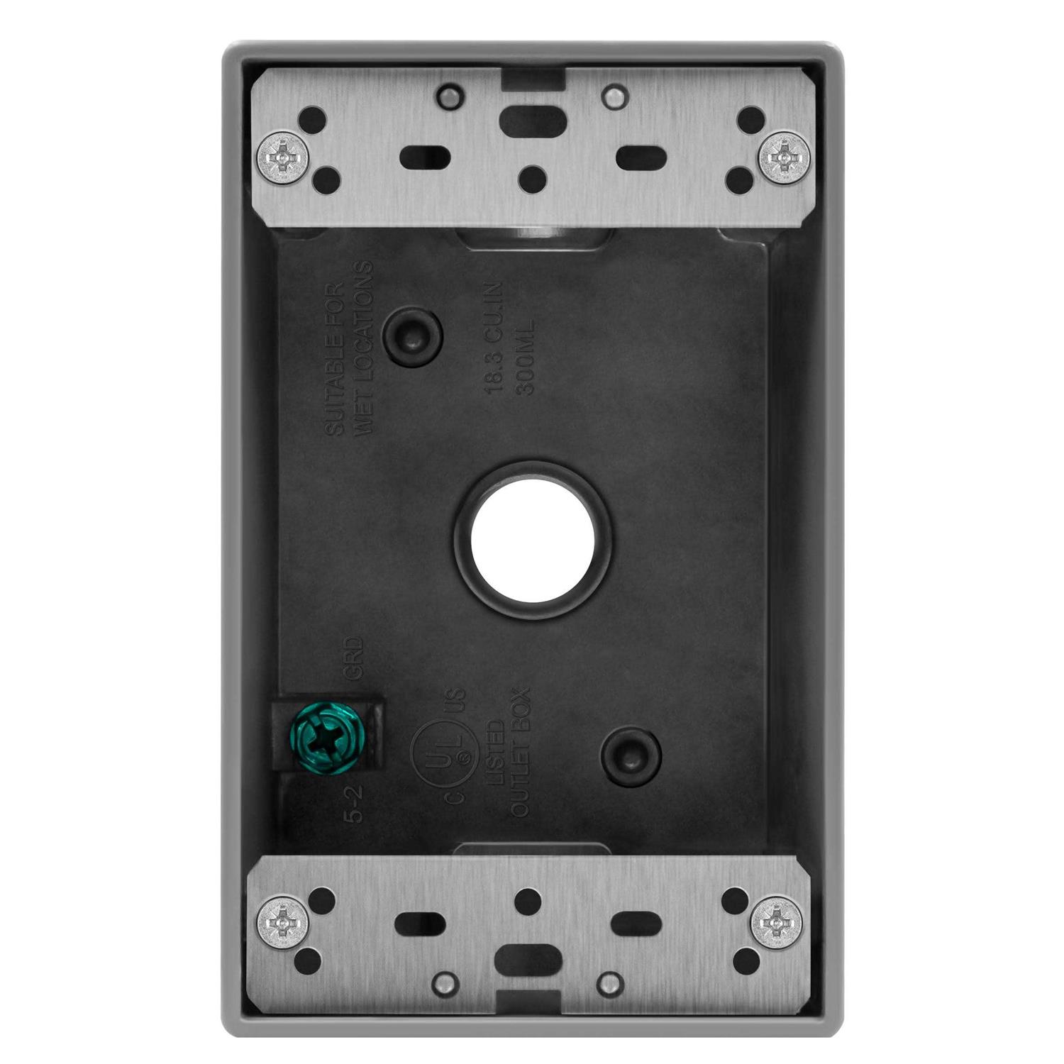 ENERLITES Weatherproof Outlet Box with Three 3/4-in Threaded Outlets Outdoor Electrical Box - Inhomebuy