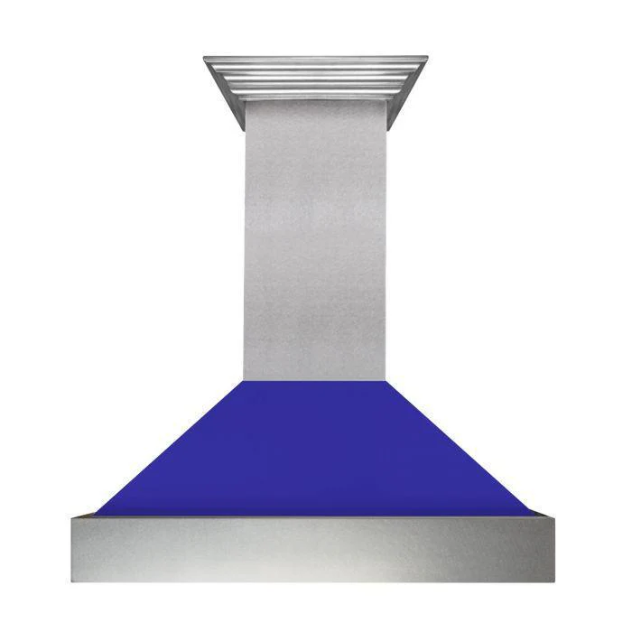 ZLINE 48 in. Ducted DuraSnow® Stainless Steel Range Hood with Blue Matte Shell, 8654BM-48 - Inhomebuy