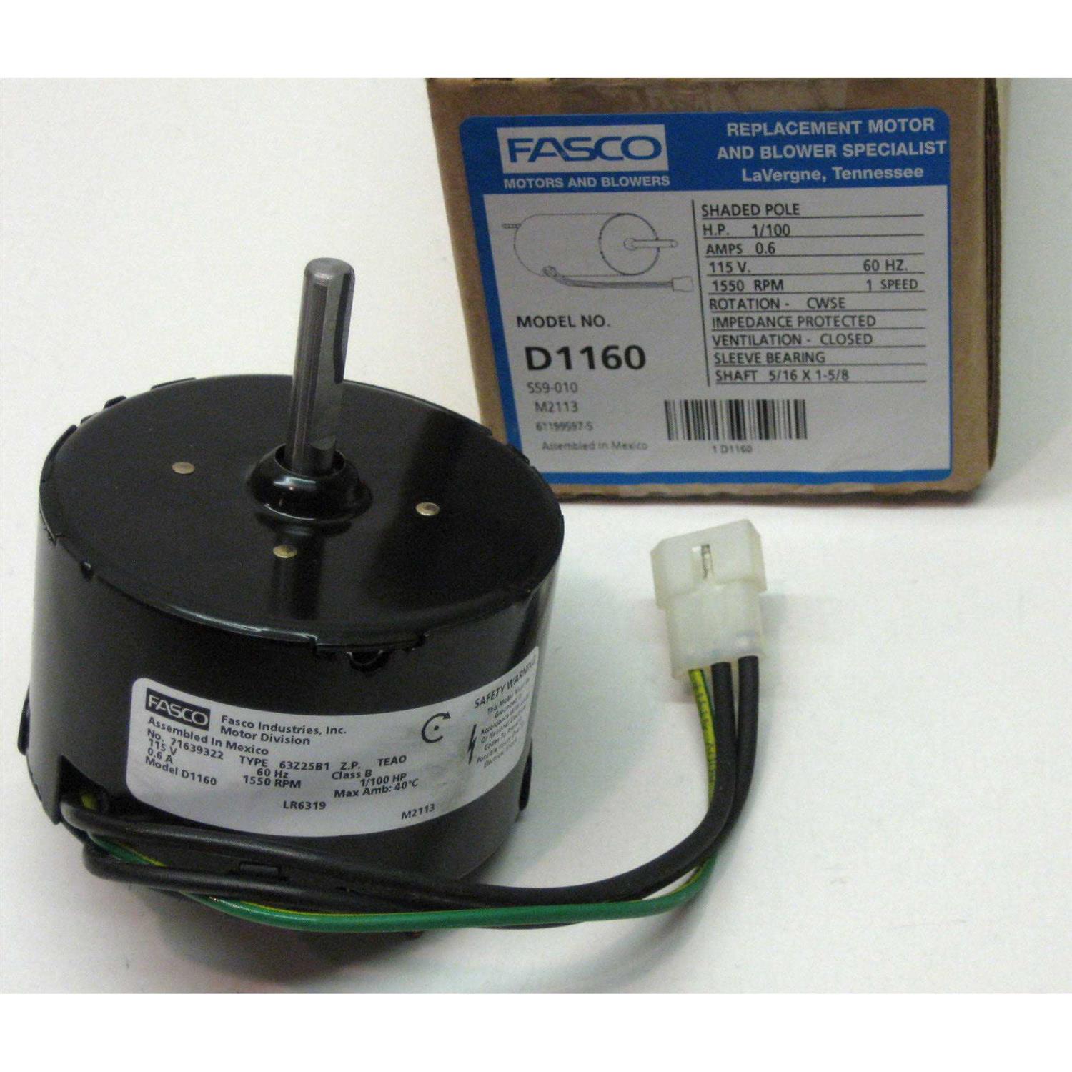 Fasco D1132 Motor 3.3, 1/20 HP - Inhomebuy
