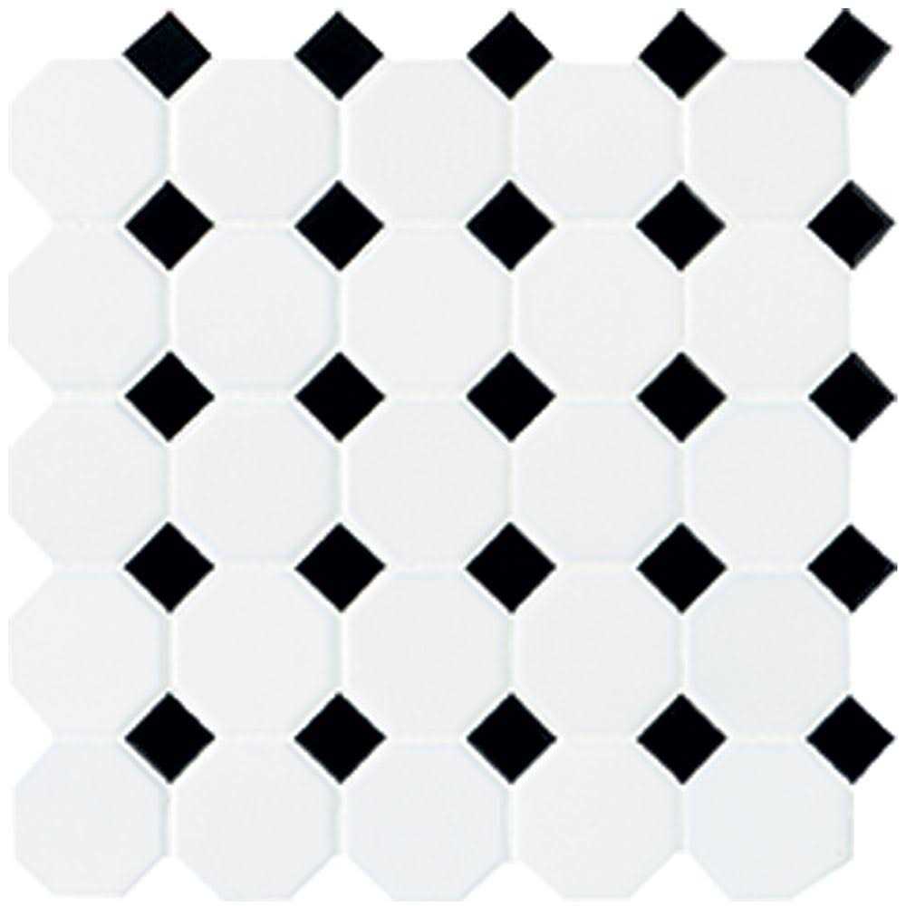 Daltile Octagon & Dot Matte White Dot Tile & Stone - Inhomebuy