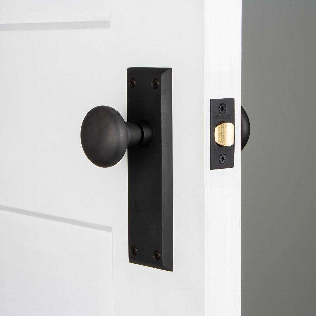 Nostalgic Warehouse New York Plate Privacy New York Door Knob in Antique Brass 733118 - Inhomebuy