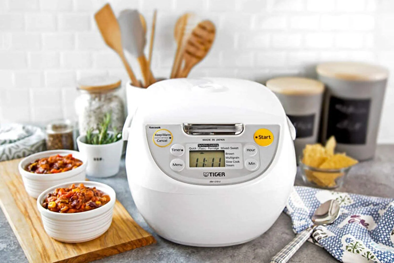 Tiger Rice Cooker: 10 cup, multi-function, white | JBV-S18U - Inhomebuy