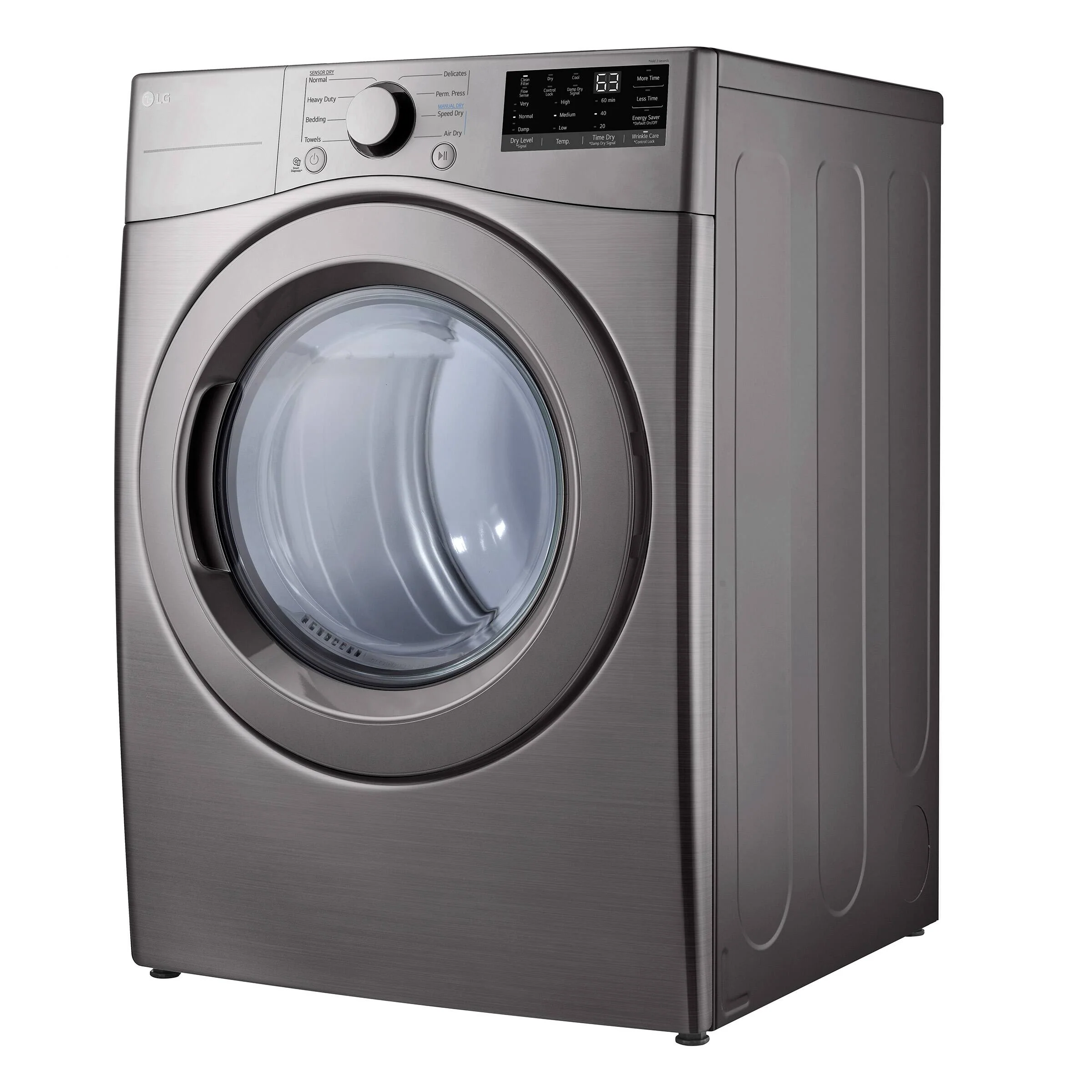 LG 7.4 CU. FT. GRAPHITE STEEL ULTRA LARGE CAPACITY ELECTRIC DRYER WITH SMARTDIAGNOSIS - DLE3400V - Inhomebuy