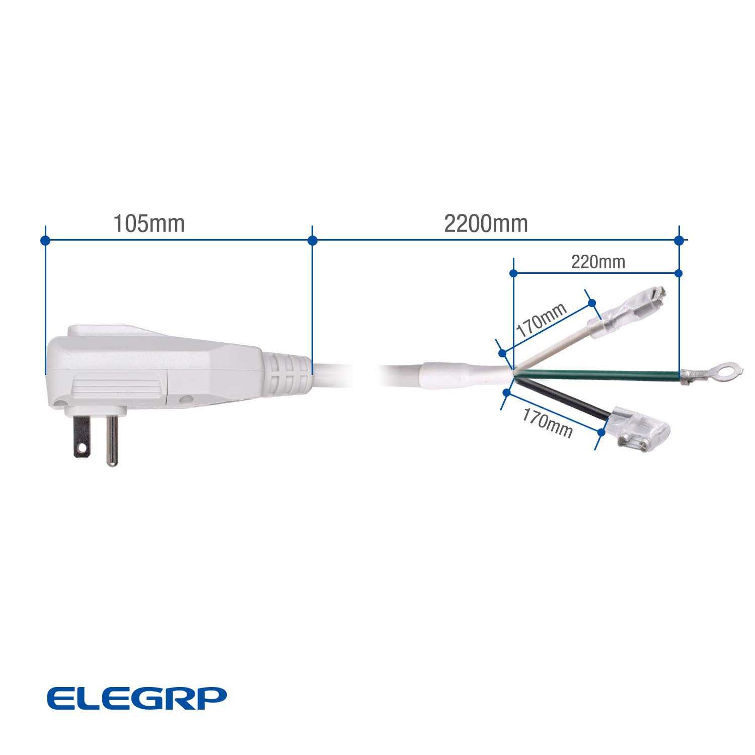ELEGRP L15515 LCDI Power Cord Plug for A/C Air Conditioner - Inhomebuy