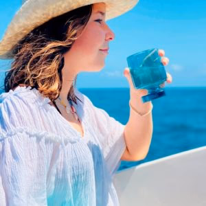 Bahamas Water Glass Set 6 Pcs Ecozen Turquoise - Inhomebuy