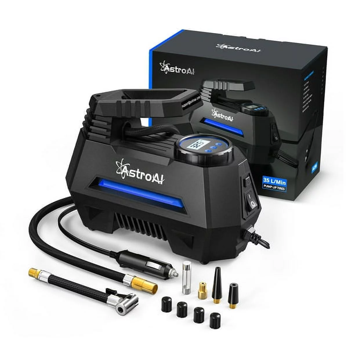 Car Tire Inflator 100 PSI, Electric Tire Compressor, Inflatables Air Car Pump, Yellow - Inhomebuy