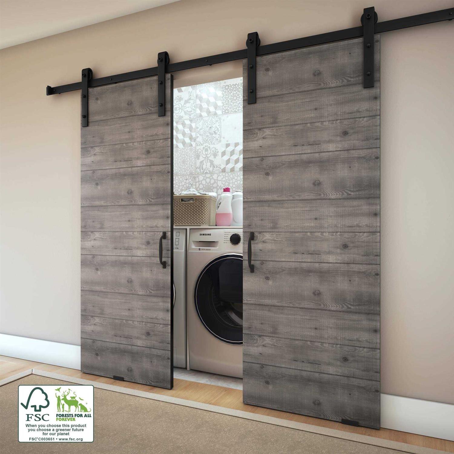 eightdoors 1-3/8 in. Hollow MDF and Pine Core Painted Wood Interior Barn Door Slab - Inhomebuy