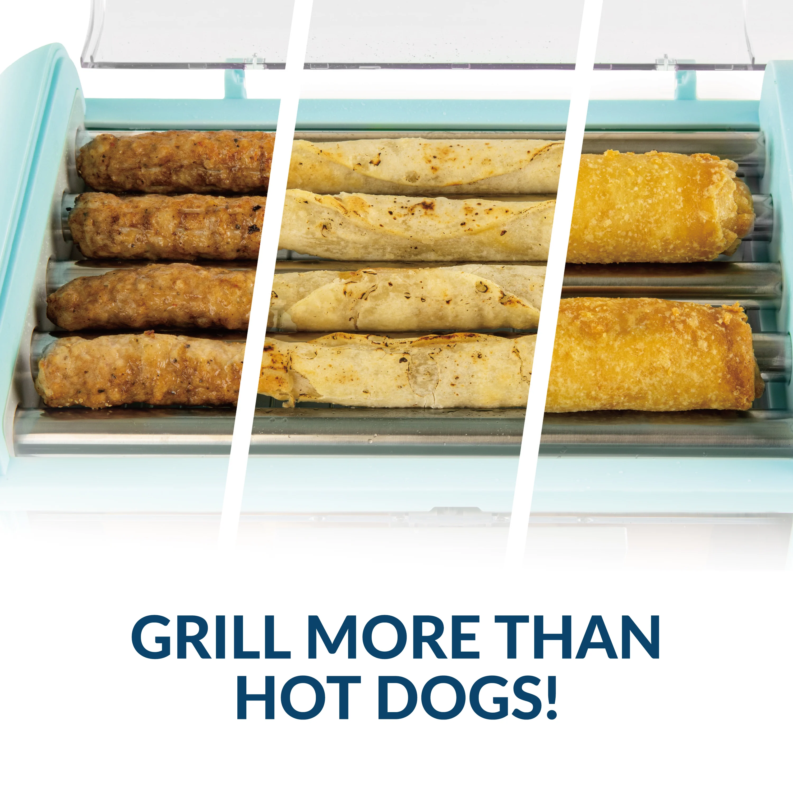 Hot Dog Roller & Bun Warmer, Aqua - Inhomebuy