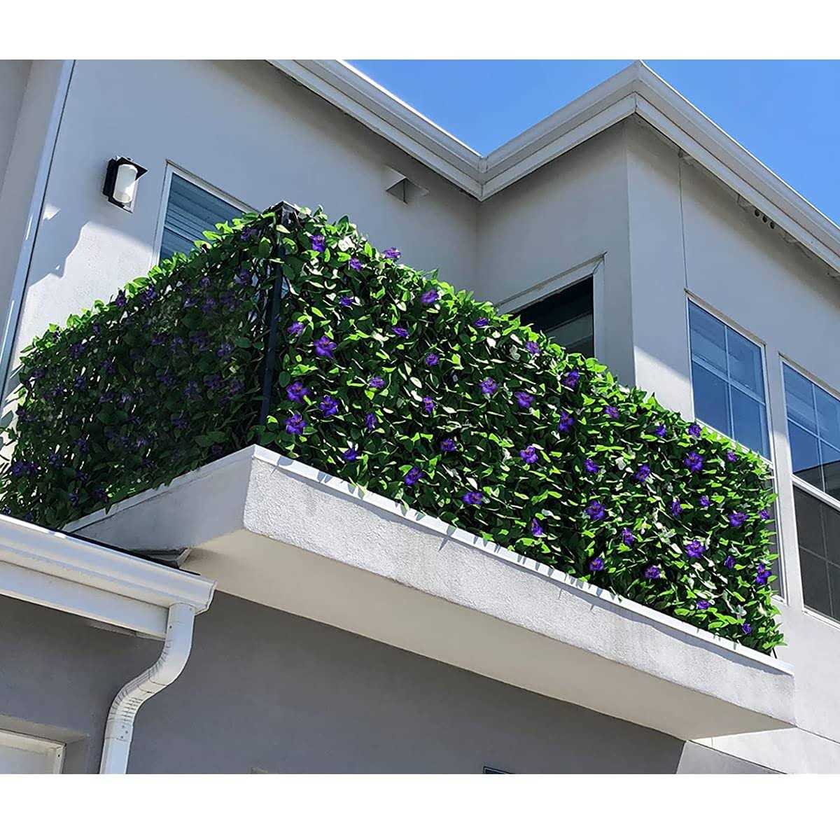 Sumery Expandable Fence Privacy Screen for Balcony Patio Outdoor,Decorative Faux Ivy Fencing Panel,Artificial Hedges - Inhomebuy