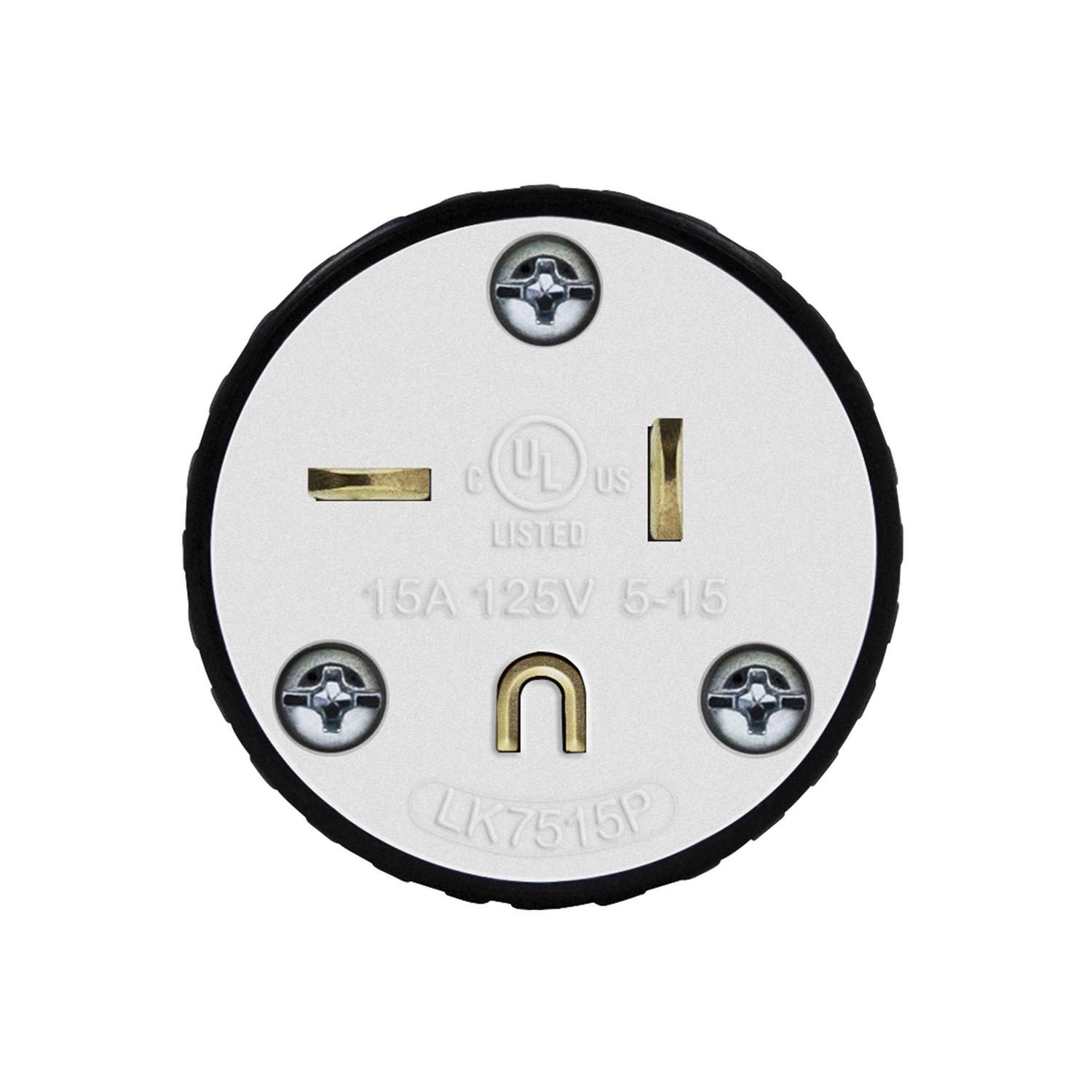 Enerlites Nema 6-15p Straight Blade Replacement Plug Connector Male Extension Cord Ends 66220-BK - Inhomebuy