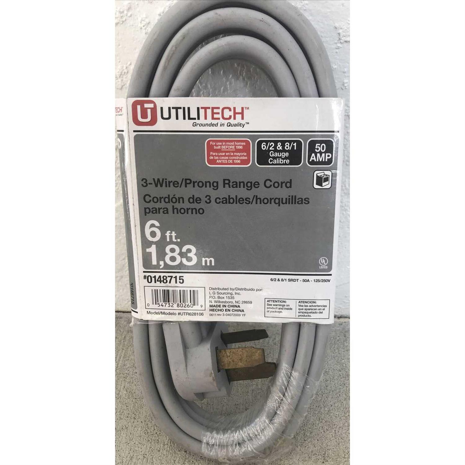 Utilitech 50-ft 12 / 3-Prong Outdoor Sjtw Heavy Duty Lighted Extension Cord UTP511830 - Inhomebuy