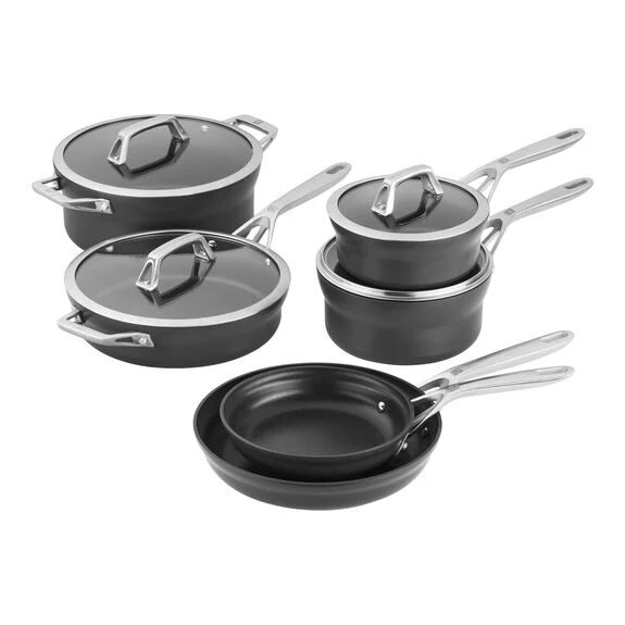ZWILLING 10pc Aluminum Hard Anodized Nonstick Cookware Set, Motion Series - Inhomebuy