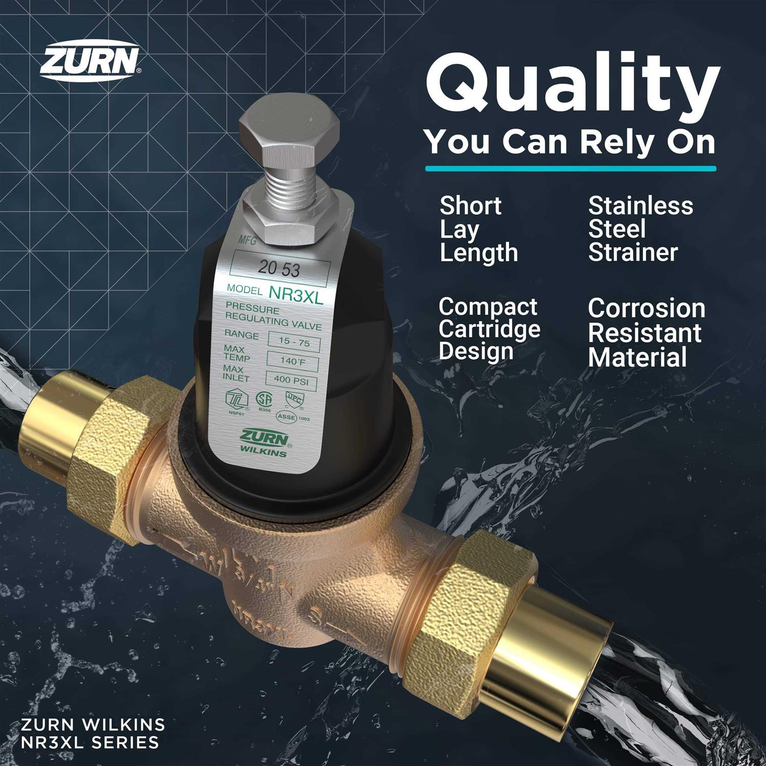 Zurn Wilkins 34-975XL2 3/4-Inch Reduced Pressure Backflow Preventer - Inhomebuy