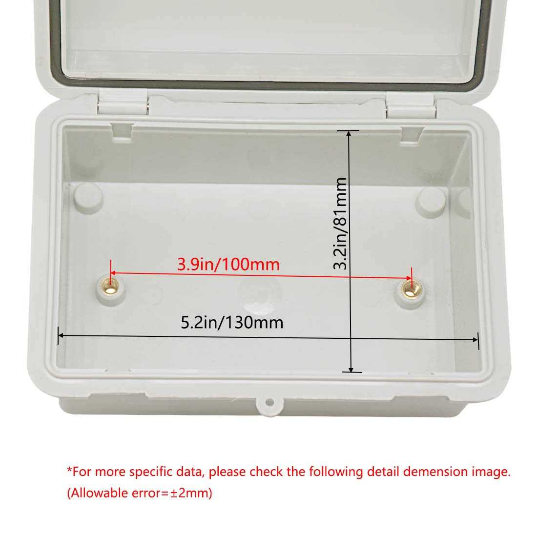 Zulkit Junction Box ABS Plastic Dustproof Waterproof IP65 Electrical Boxes Hinged Shell Outdoor Universal Project Enclosure Clear Cover with 2 Cable - Inhomebuy