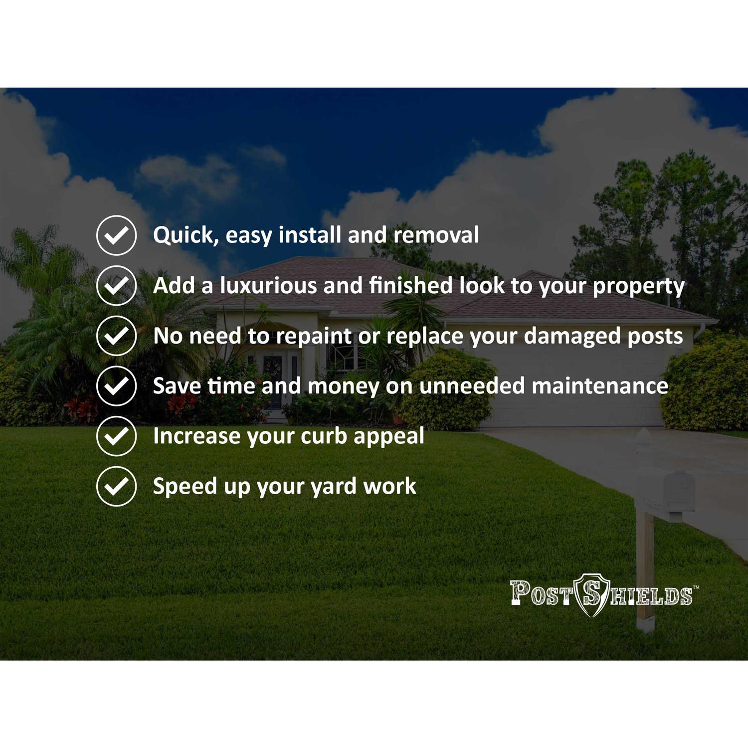 Post Sleeve Post Protector by Post Shields Protects Mailbox Deck & Fence Posts From Lawn - Inhomebuy