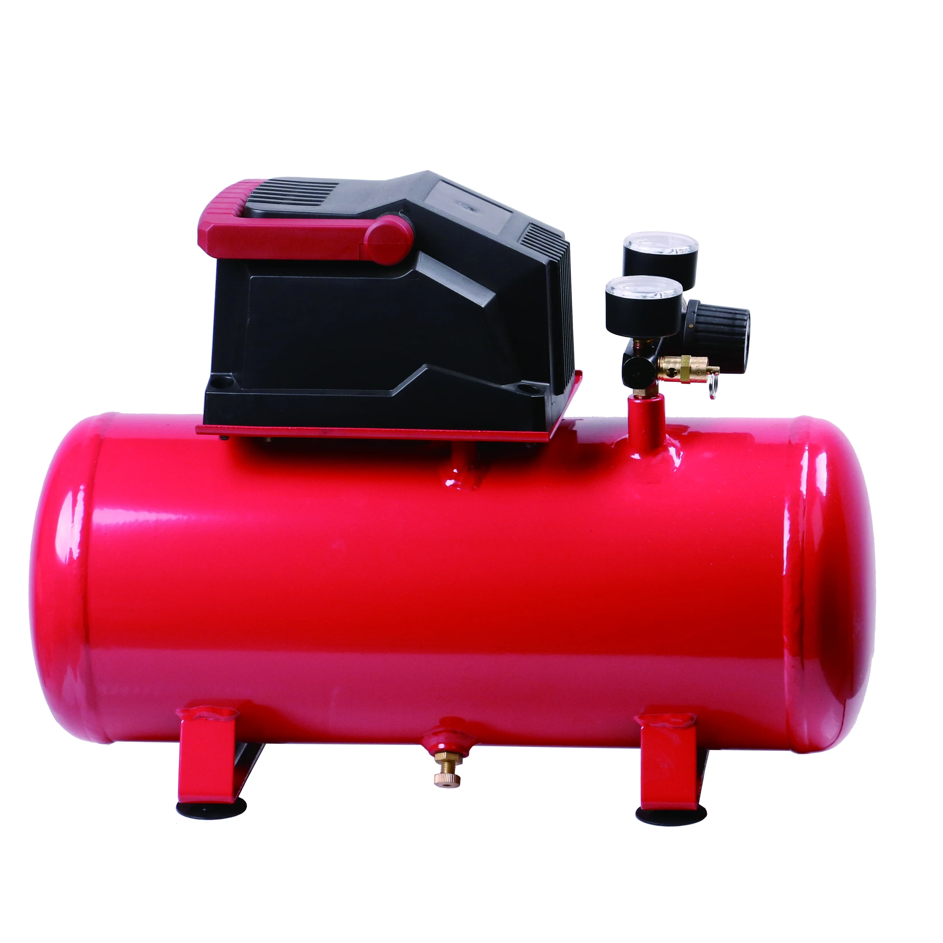 Hyper Tough 3 Gallon Oil Free Portable Air Compressor, 100PSI, Red - Inhomebuy