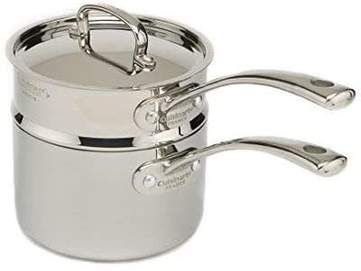 Cuisinart French Classic 3-Piece Saucepan & Double Boiler Set: 18cm, tri-ply stainless steel | FCT1113-18 - Inhomebuy