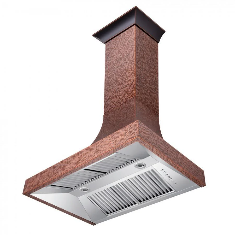 ZLINE 30 in. Designer Series Hand-Hammered Copper Finish Wall Range Hood, 8632H-30 - Inhomebuy
