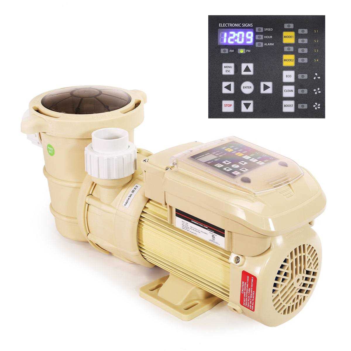 XtremepowerUS 1.5HP Inground Pool Pump 5280GPH 1.5 NPT Inlet/Outlet 220V Dual Speed - Inhomebuy