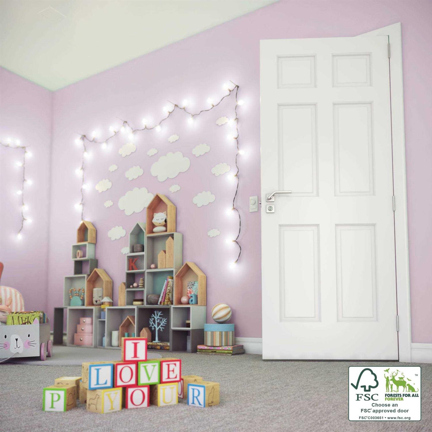 EightDoors 80 inch x 6 Panel Solid Wood Core Door - Inhomebuy