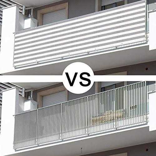 Sunlax 3’x10′ Balcony Privacy Screen Fence Windscreen Cover Fabric Shade Netting Mesh Cloth With Grommets Uv Protection for Patio - Inhomebuy
