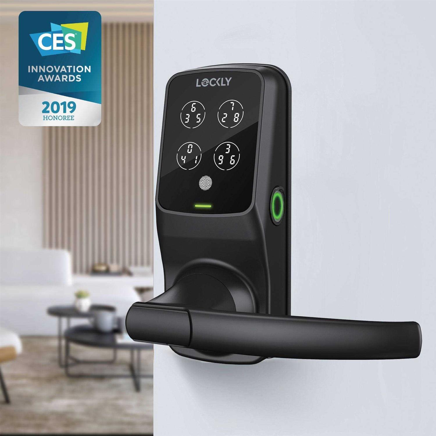 Lockly Flex Touch Satin Nickel Single-Cylinder Bluetooth Mobile App Controlled Deadbolt Lock with Biometric 3D Fingerprint - Inhomebuy