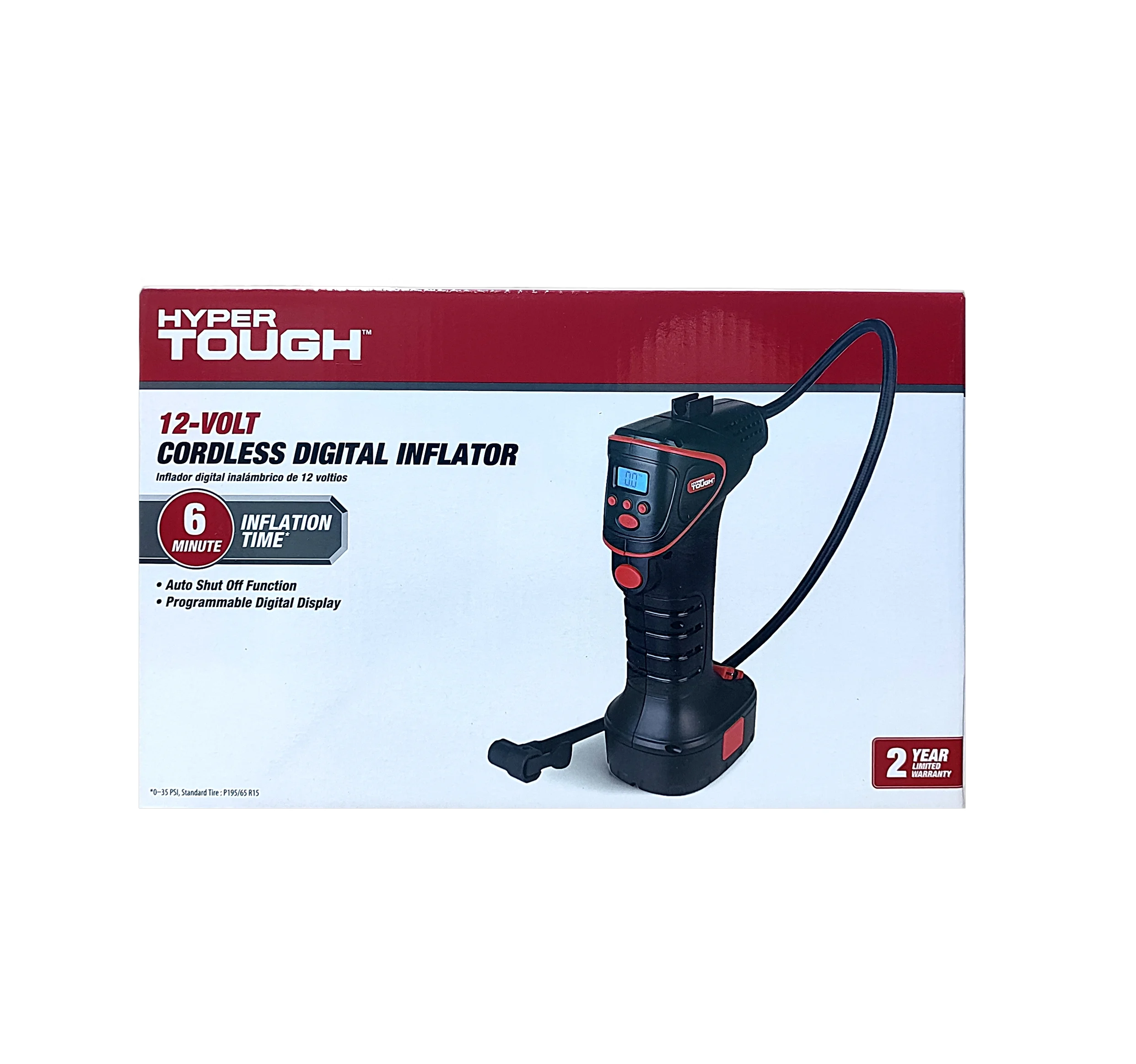 Hyper Tough DC 12V Hand Held Digital Tire Inflator - Inhomebuy
