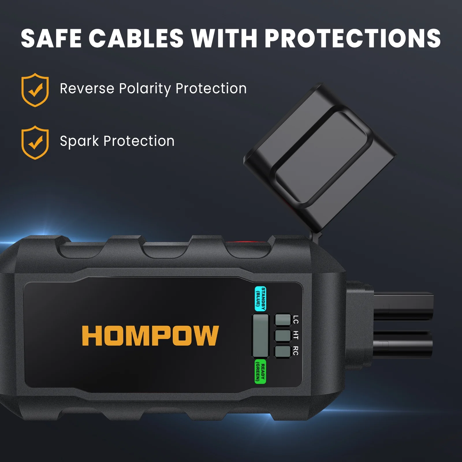 HOMPOW Jump Starter 6000A 28000mAh Peak for All Gas and up to 12L Diesel Engine, Portable Car Battery Charger Jump Box with LCD Screen, LED Light ,Type-C Fast Charging - Inhomebuy