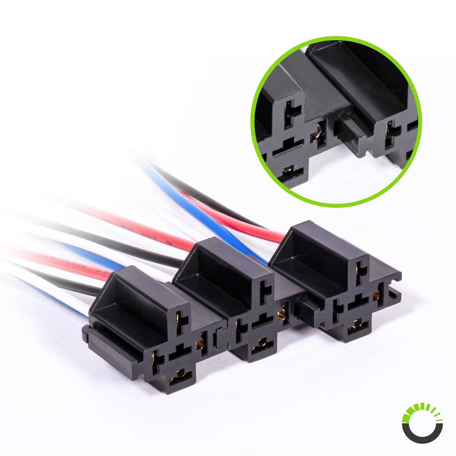 True Mods 12V Auto Waterproof Fuse Relay Box Block Kit w/ 12AWG + 16AWG Pre-Wired Harness Universal Relay - Inhomebuy