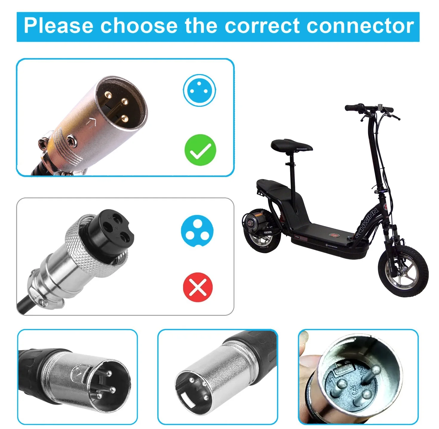 LotFancy 36V 1.5A Battery Charger for Razor MX500, MX650, GT GT750, IZIP I600, I750, I1000 - Inhomebuy