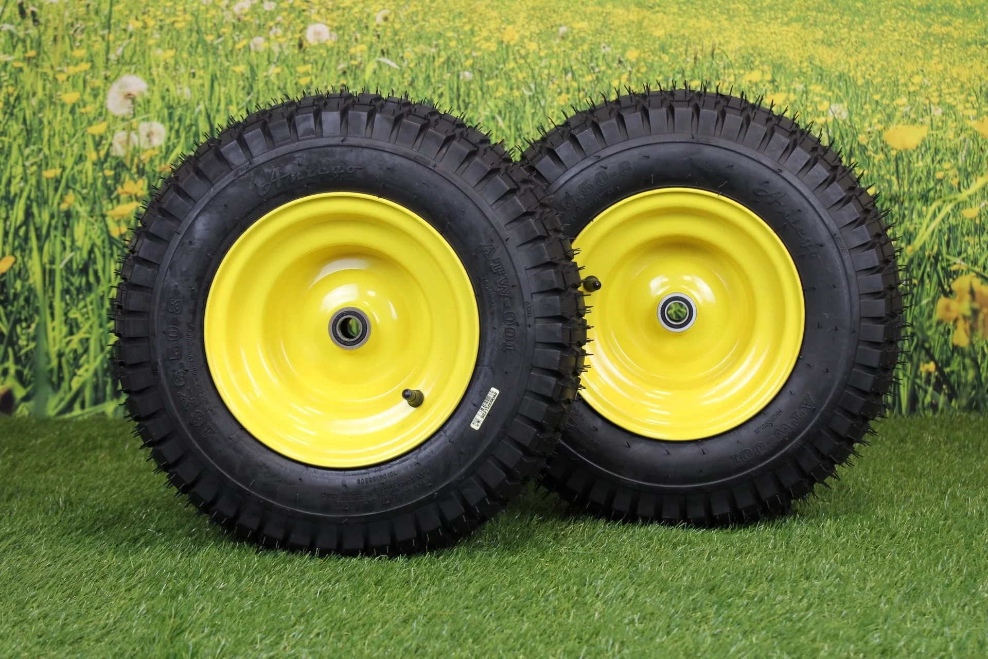 Antego Tire and Wheel (Set of 2) 16x6.50-8 Tires & Wheels 4 Ply for Lawn & Garden Mower Turf Tires .75