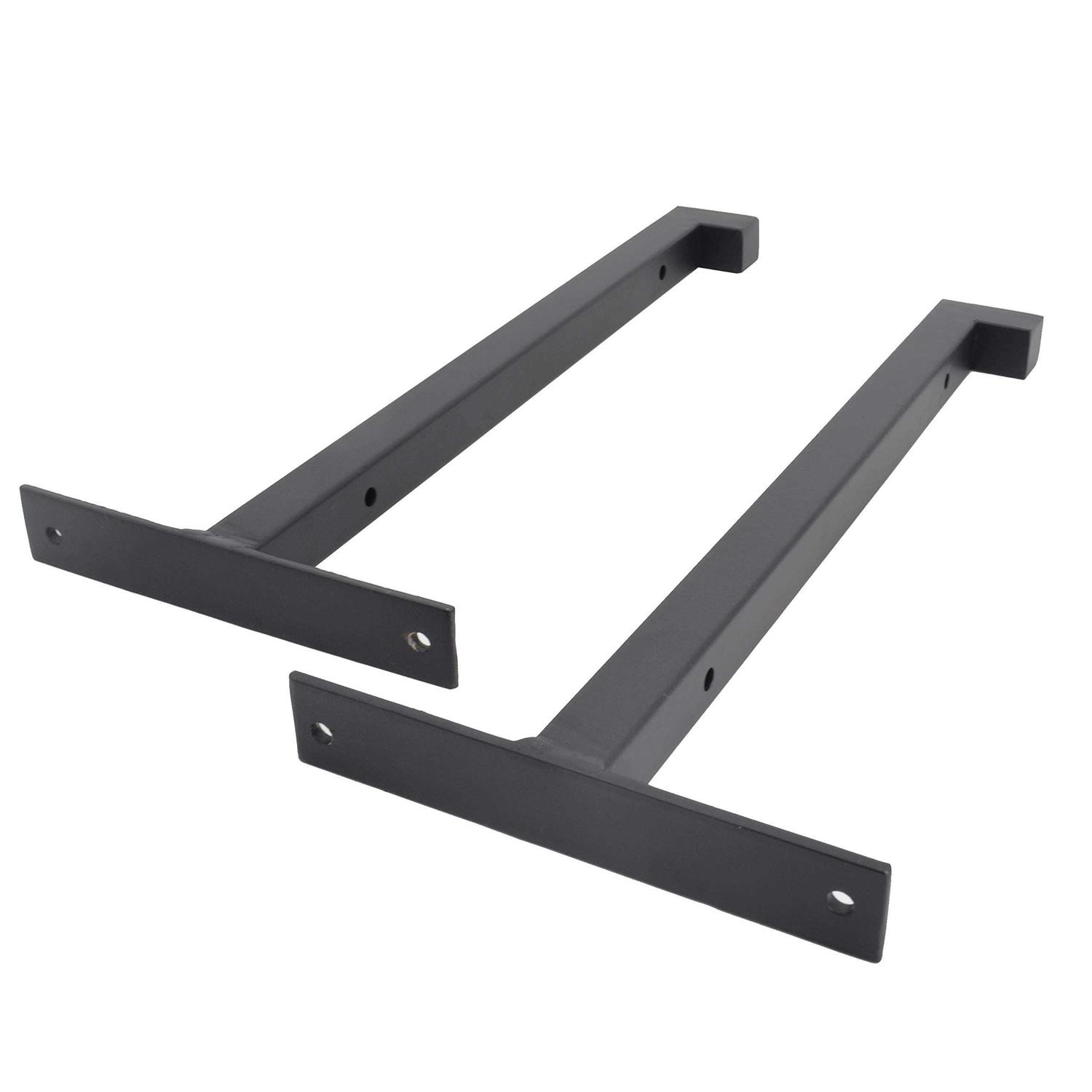 Ovov 2 Pcs Steel Heavy Duty Shelf Brackets Wall Mounted Industrial Metal Shelf Supports Matte - Inhomebuy