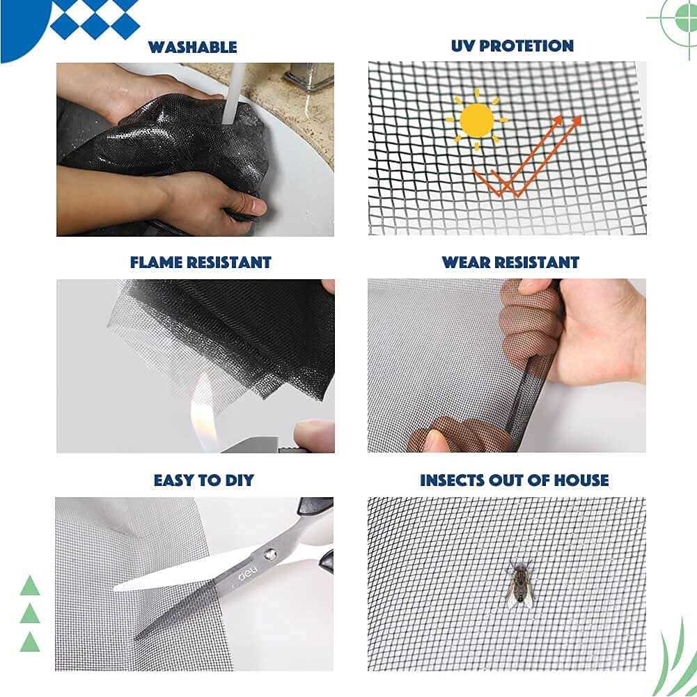 Window Screen Repair Kit 59 x 106 Screen Door Replacement Fiberglass Screen Mesh with All Screen Tools for Sliding Door and Patio Screen Door - Inhomebuy