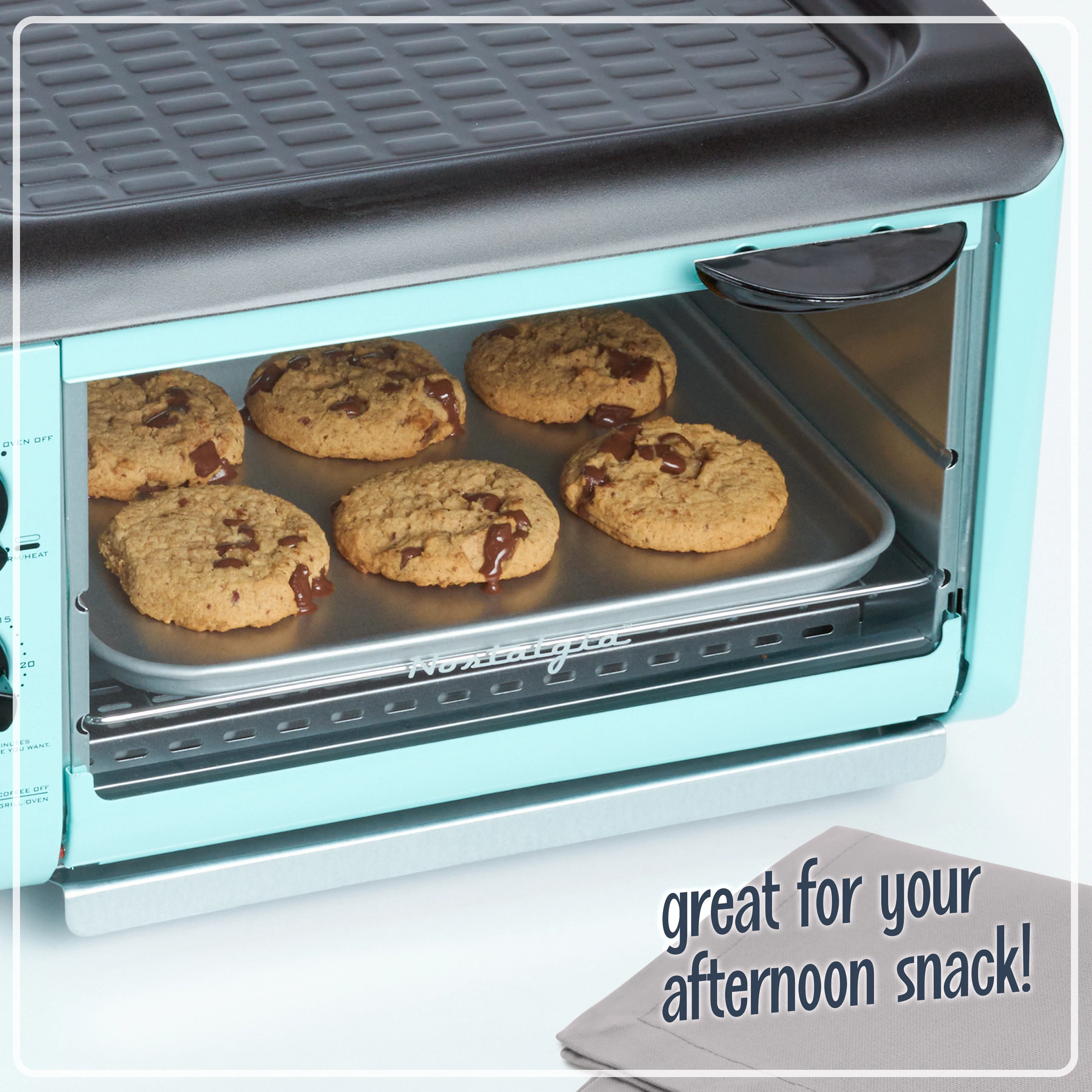 Retro 3-in-1 Family Size Breakfast Station, Aqua - Inhomebuy