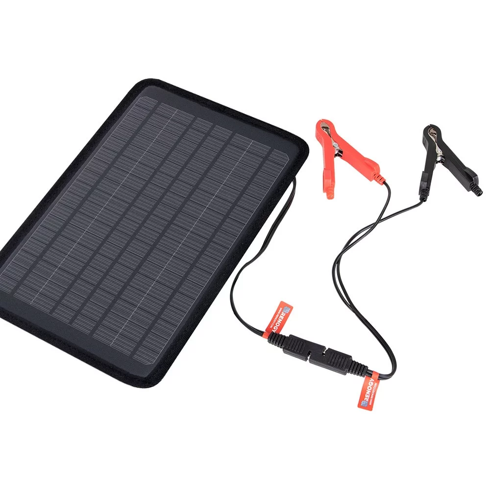Renogy 5W Outdoor Battery Charger Maintainer Trickle Charger with Lighter Plug, Alligator Clips, and Battery Cables - Inhomebuy