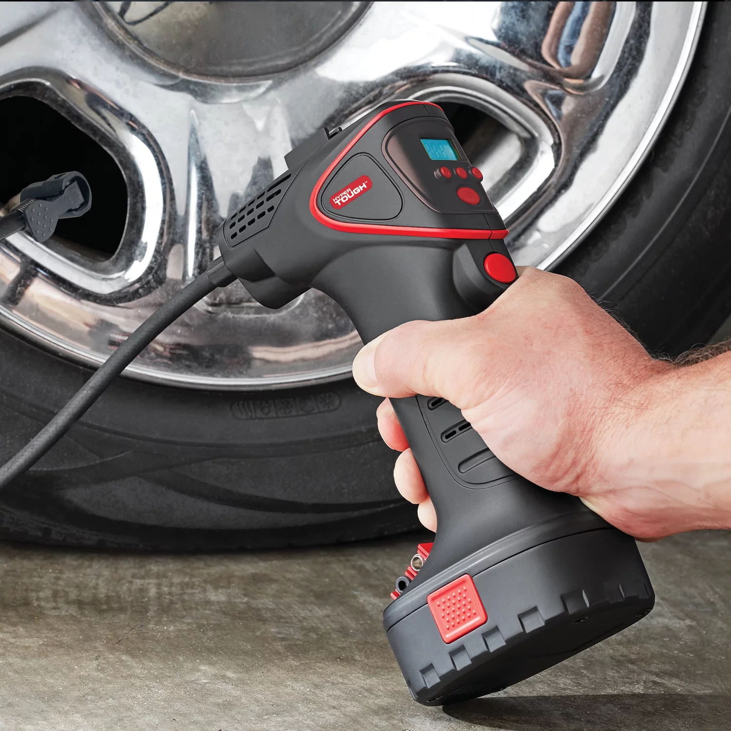 Hyper Tough DC 12V Hand Held Digital Tire Inflator - Inhomebuy