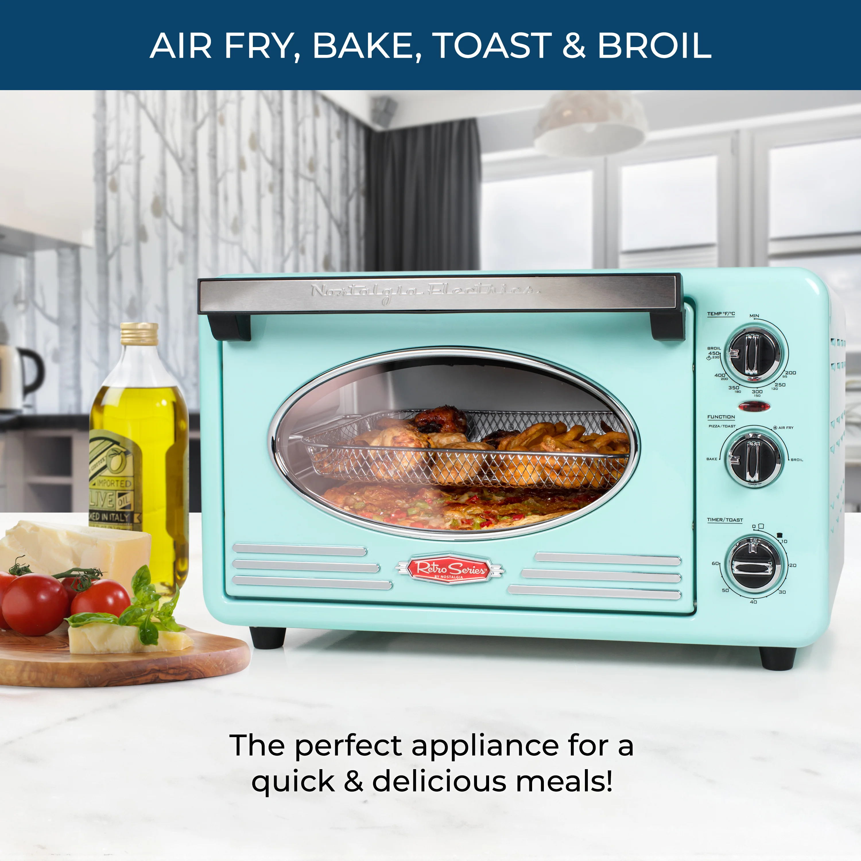 Nostalgia RTOV2AQ Retro 12-Slice Convection Toaster Oven - Inhomebuy