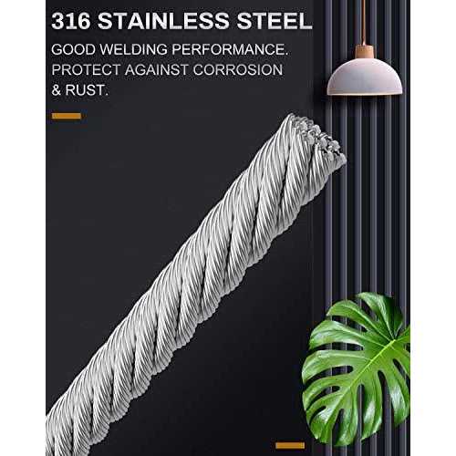 LuckIn 1/8 Stainless Steel Cable T316 Cable Railing - Inhomebuy