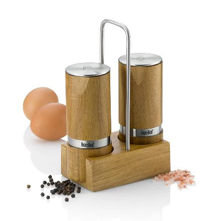 Cruet Stand Salt & Pepper Mill - Brown - Inhomebuy
