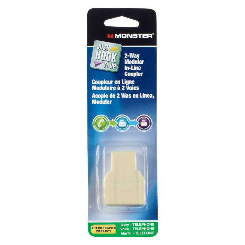 Monster Brush Wall Plate Just Hook It Up White 1 gang Plastic Home Theater - Inhomebuy