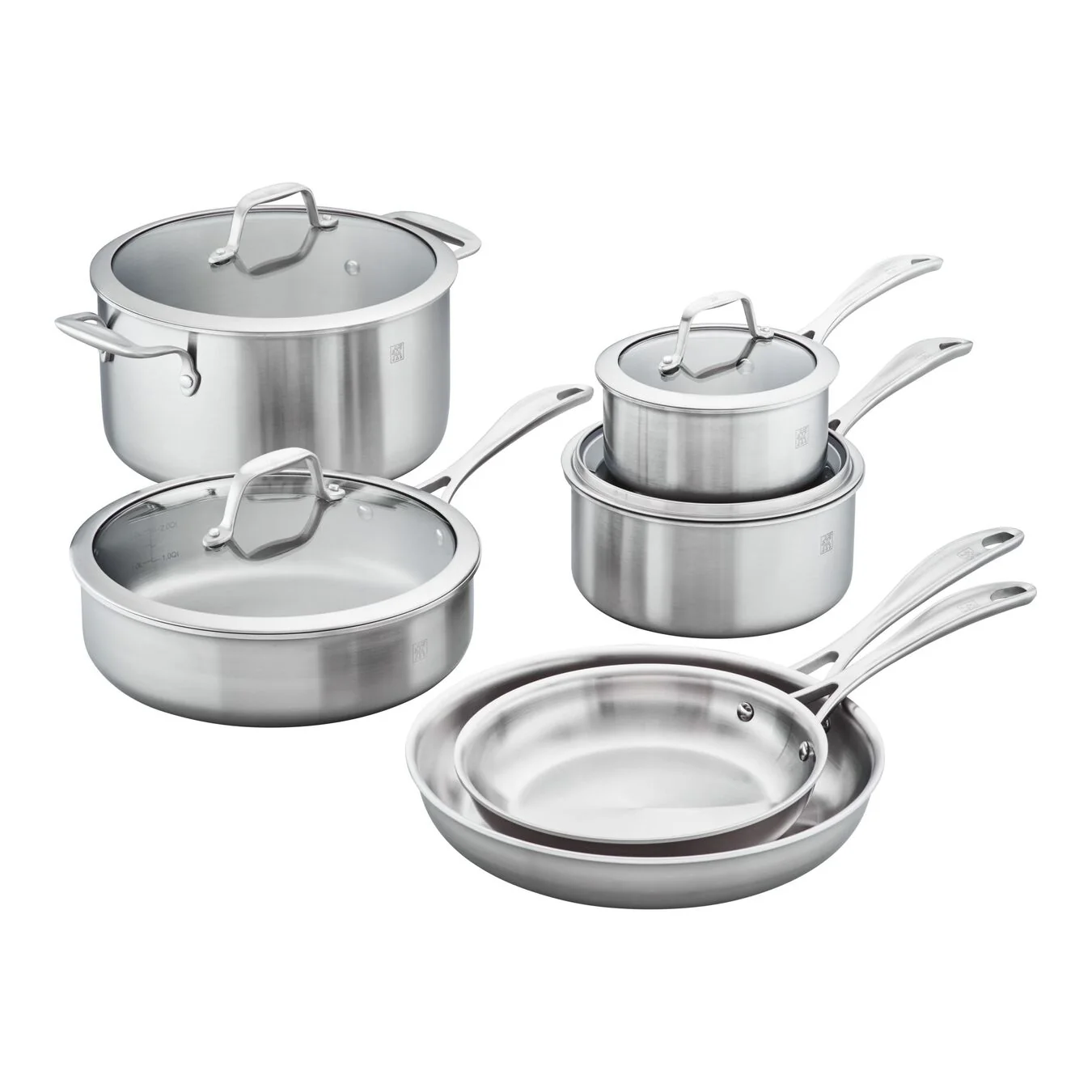 ZWILLING 10pc Stainless Steel Cookware Set, Spirit 3-Ply Series - Inhomebuy