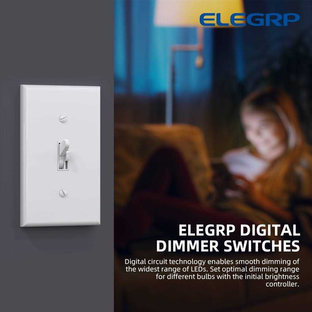 ELEGRP Slide Dimmer Switch for Dimmable LED,CFL,Incandescent Bulbs,Single Pole/ 3-Way - Inhomebuy
