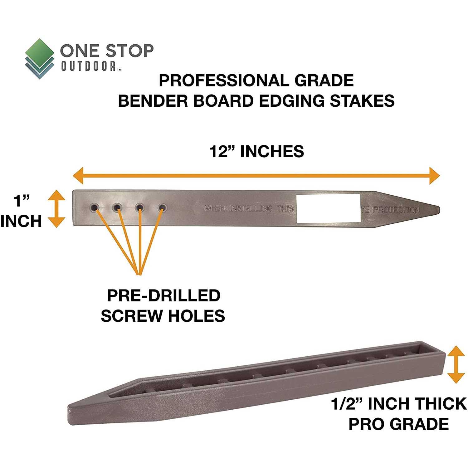 One Stop Outdoor Heavy Duty Brown Landscape Lawn & Garden Border Edging Stakes - Inhomebuy