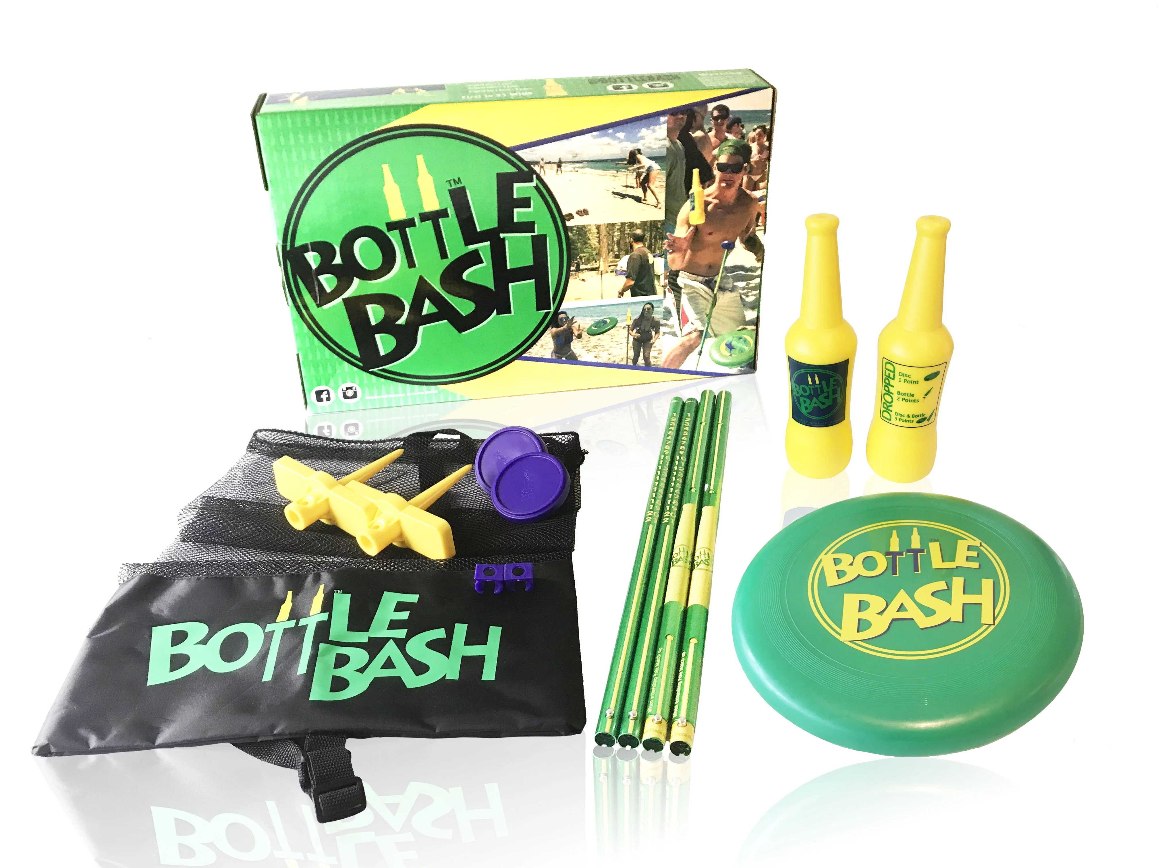 Poleish Sports Bottle Bash Standard Game Set with Soft Surface Spike Included - Inhomebuy