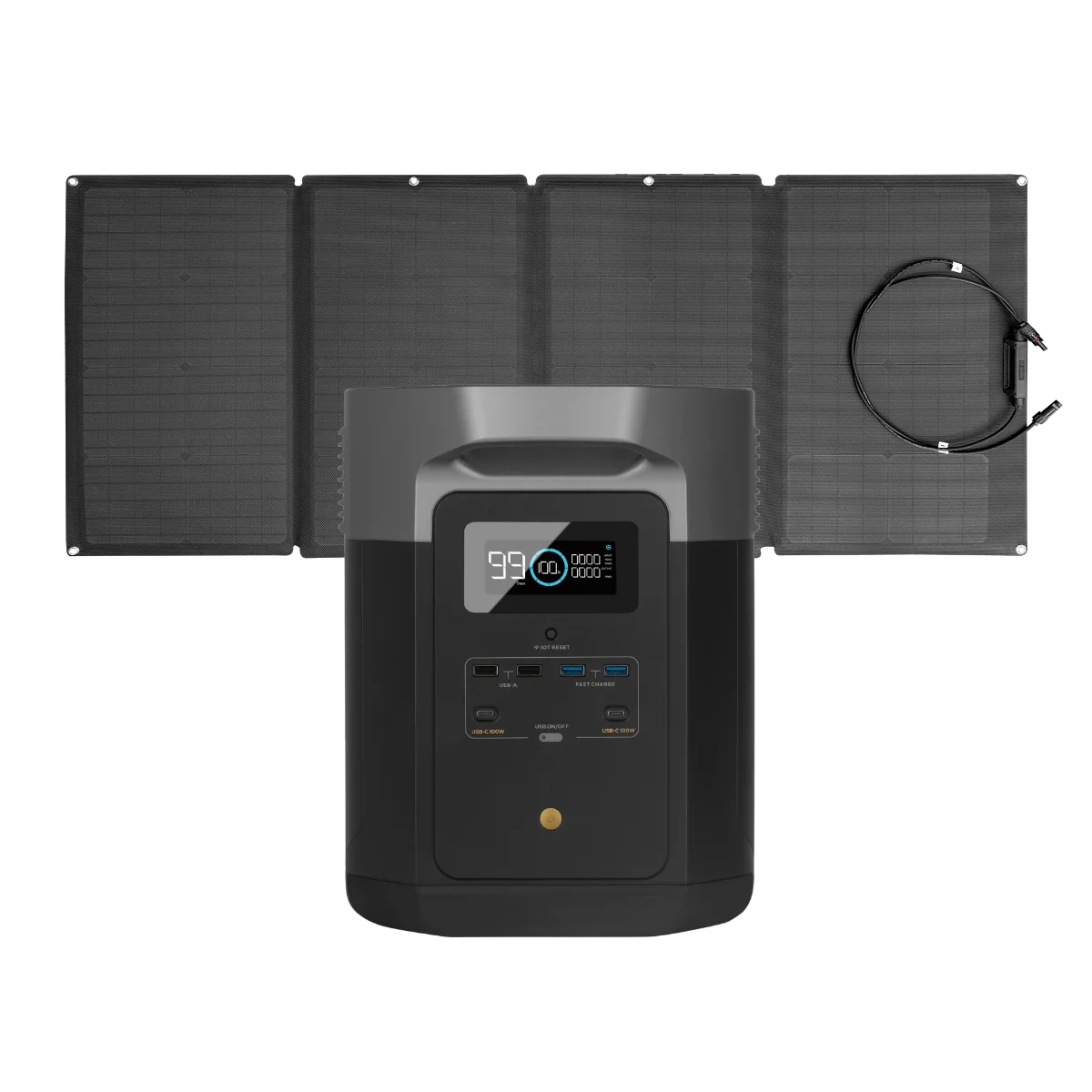 EcoFlow Package - DELTA 2 Max Portable Power Station (2048Wh) and 1 x Portable Solar Panel (160W) - Inhomebuy