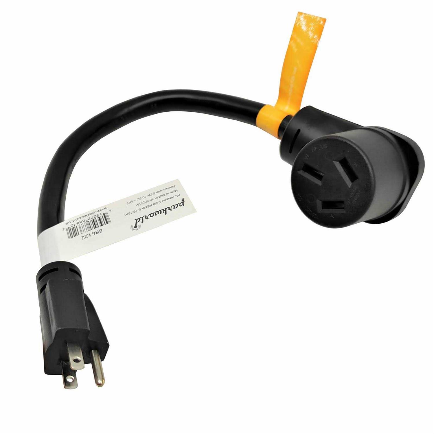 Parkworld 886115 Combiner Household 5-15 Plug to Generator Twist Lock L14-30 Receptacle Y Adapter Cord - Inhomebuy