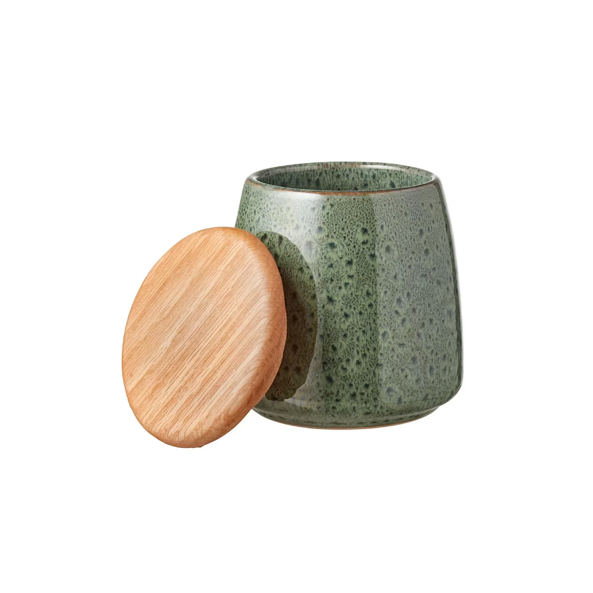 Stoneware Jar With Lid Height 12 cm Green - Inhomebuy